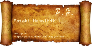 Pataki Hannibál névjegykártya
